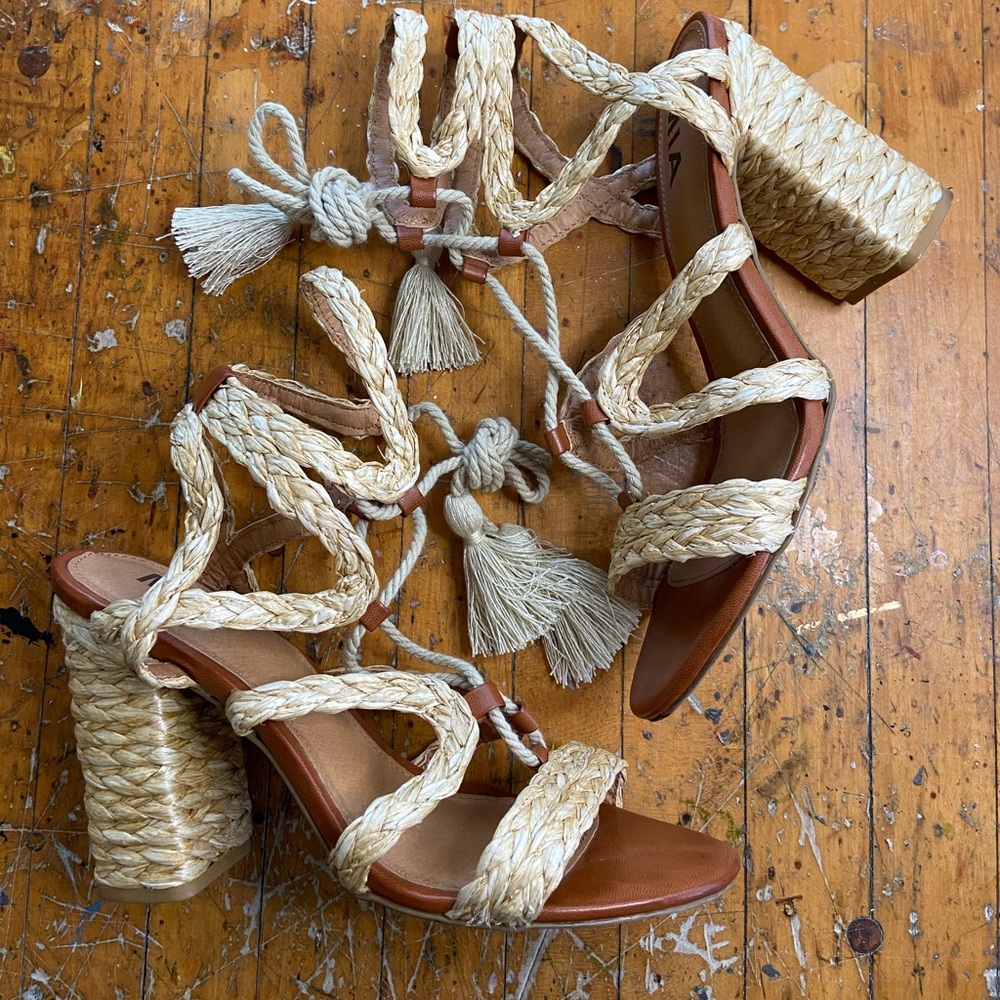MIA raffia wrap sandals